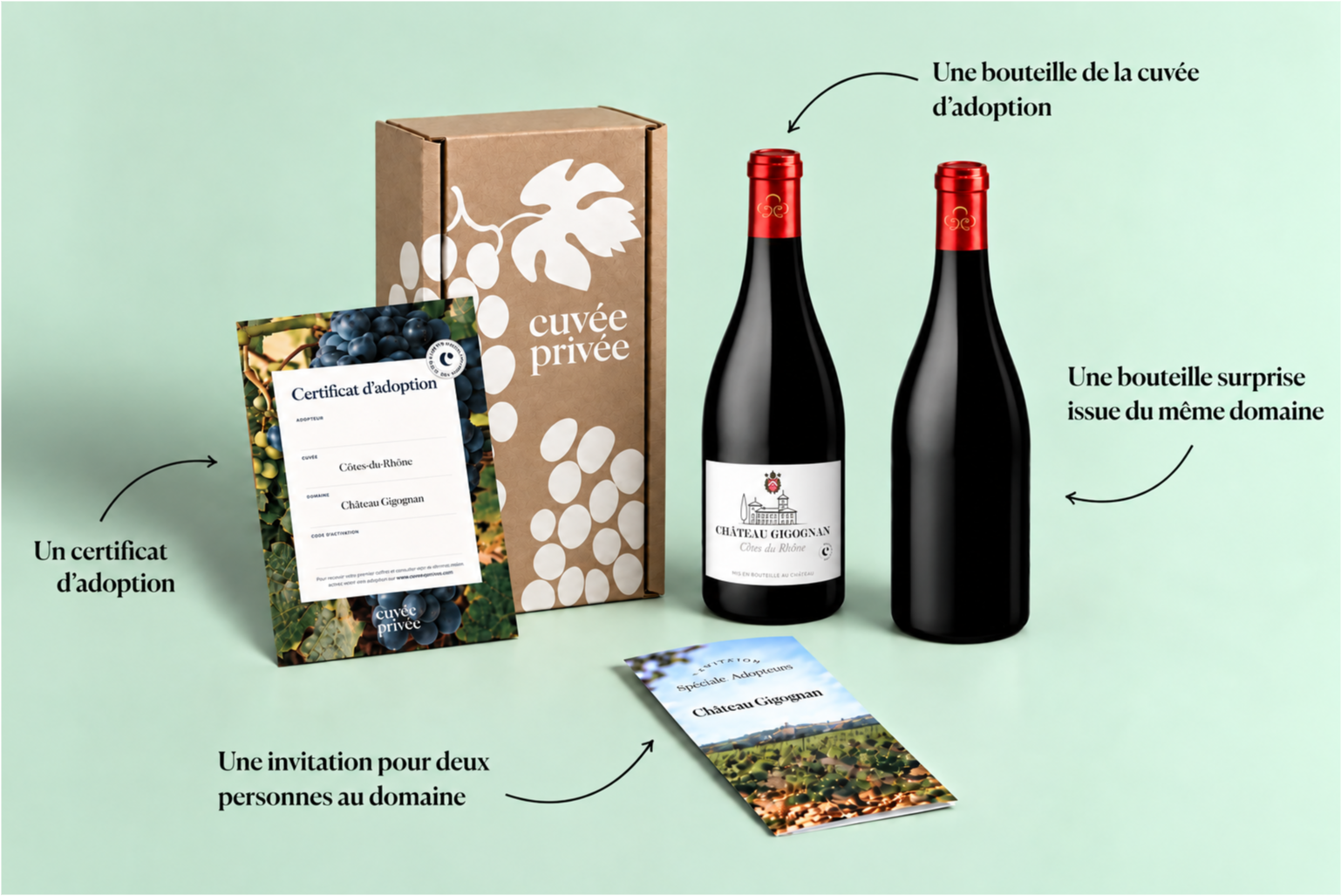 Colis de bienvenue Côtes-du-Rhône Gigognan