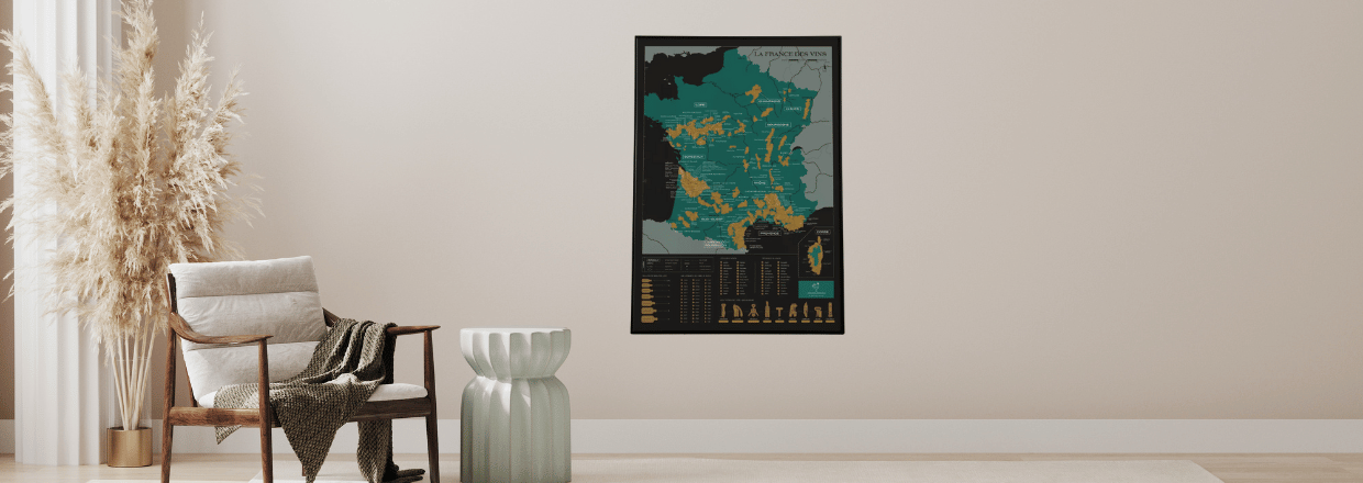 Carte à gratter : la France des vins
