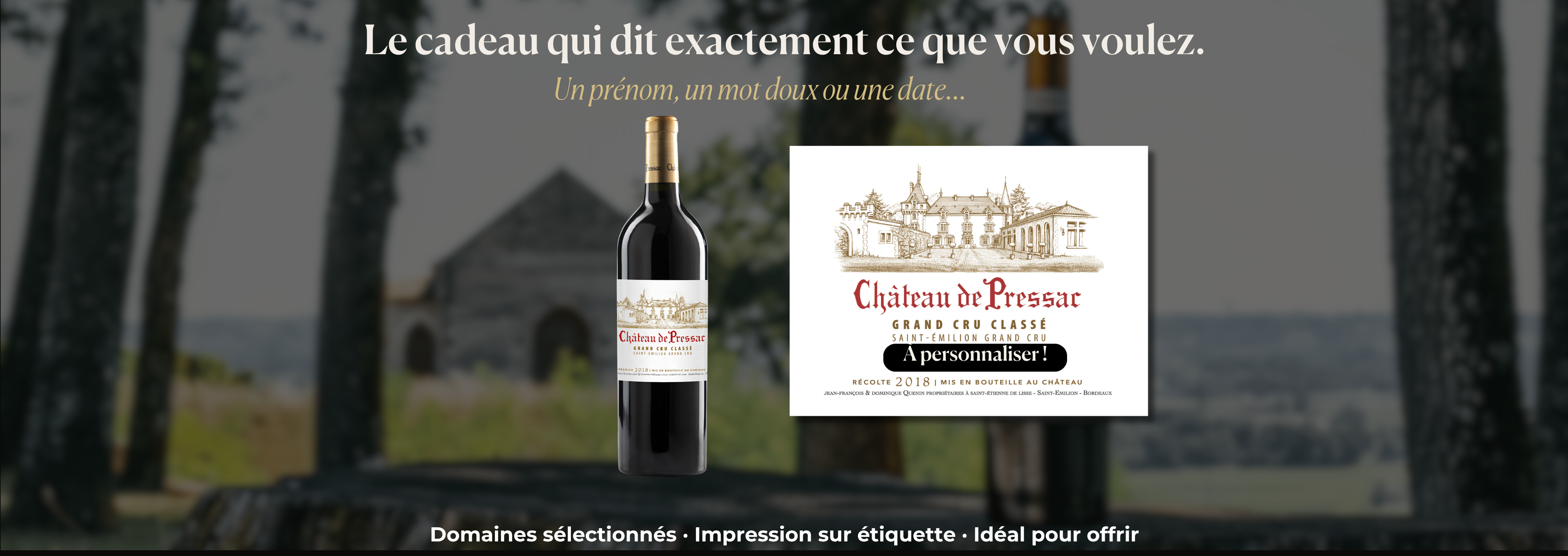 Saint-Emilion Grand Cru Classé 2018 (Magnum 1,5L) - à personnaliser !